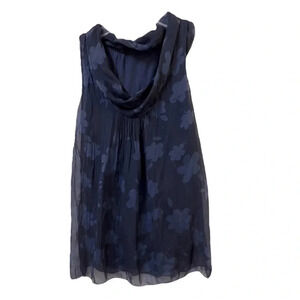 Blue Relaxed Sleeveless Blouse